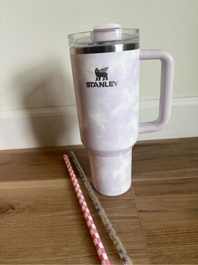Stanley Pale Lavender Marble Travel Mug with Handle
